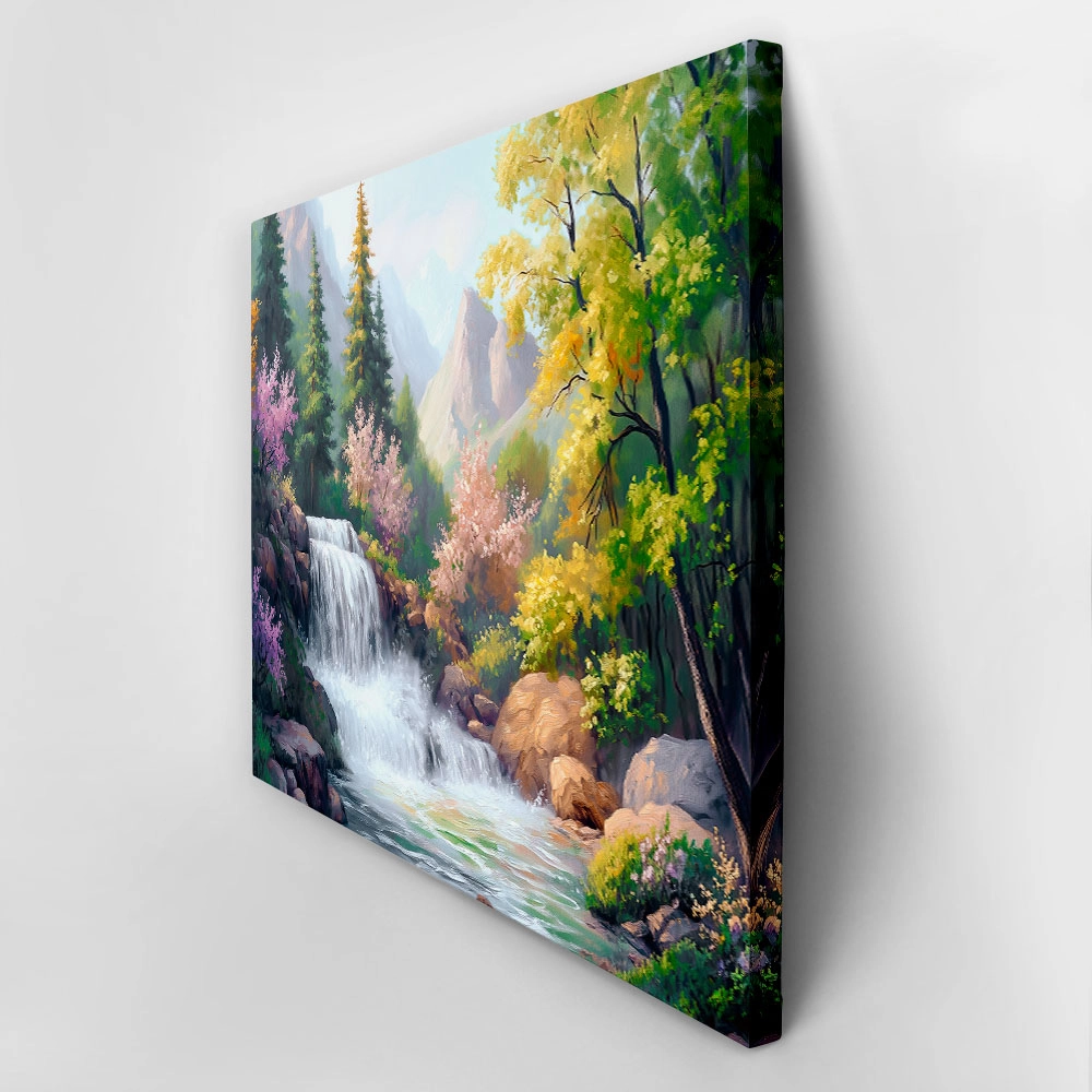 Πίνακας σε Καμβά VINTAGE PASTEL WATERFALL 8