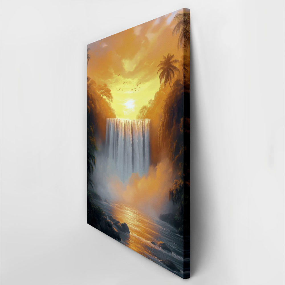 Πίνακας σε Καμβά VINTAGE PASTEL WATERFALL