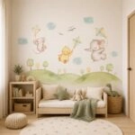 Αυτοκόλλητο τοίχου WATERCOLOR KITE ANIMALS