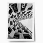 Poster BLACK AND WHITE ARCHITECTURAL ABSTRACT GEOMETRIC COMPOSITION