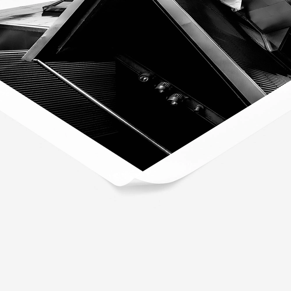 Poster BLACK AND WHITE ARCHITECTURAL ANGULAR BUILDING