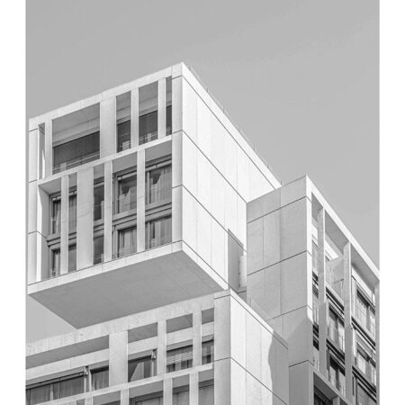 Poster BLACK AND WHITE ARCHITECTURAL BLOCK APARTMENT - Πολεις - Χαρτες Sticky 2