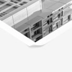 Poster BLACK AND WHITE ARCHITECTURAL BLOCK APARTMENT