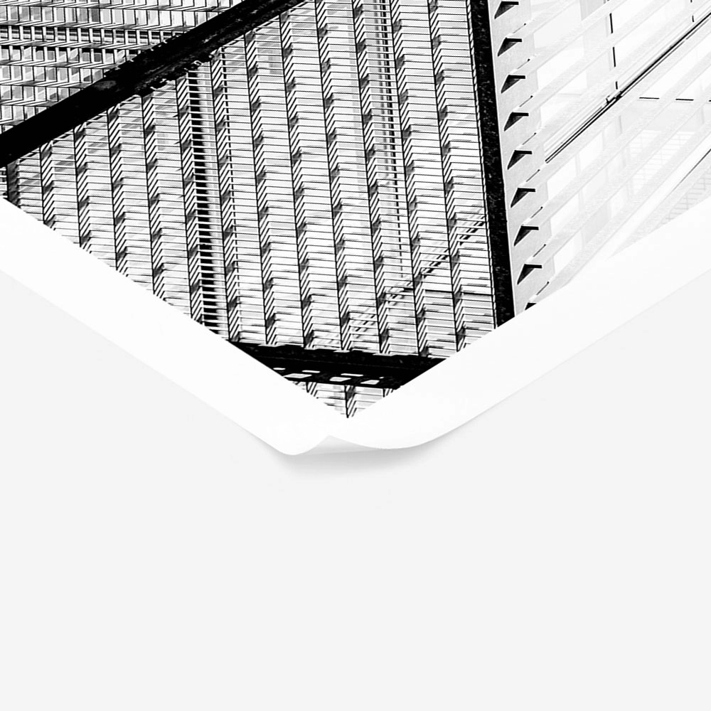 Poster BLACK AND WHITE ARCHITECTURAL BUILDING CORNER