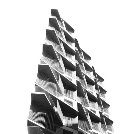 Poster BLACK AND WHITE ARCHITECTURAL CACTUS TOWER - Πολεις - Χαρτες Sticky 2