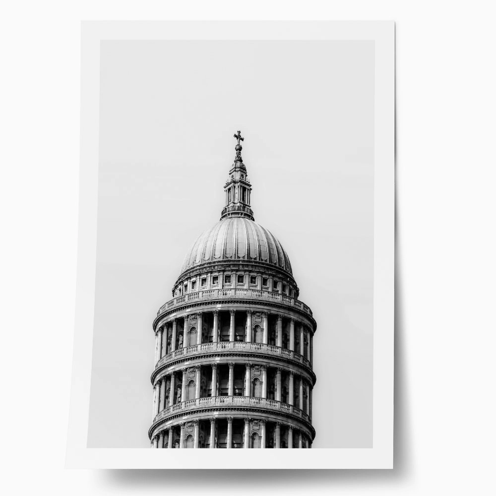 Poster BLACK AND WHITE ARCHITECTURAL CATHEDRAL DOME