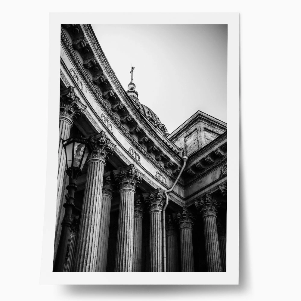 Poster BLACK AND WHITE ARCHITECTURAL CATHEDRAL