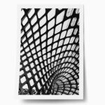 Poster BLACK AND WHITE ARCHITECTURAL COCOON GEOMETRIC PATTERN