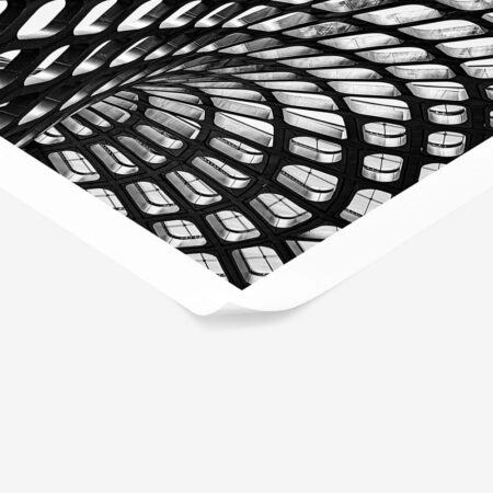 Poster BLACK AND WHITE ARCHITECTURAL COCOON GEOMETRIC PATTERN - Πολεις - Χαρτες Sticky 1
