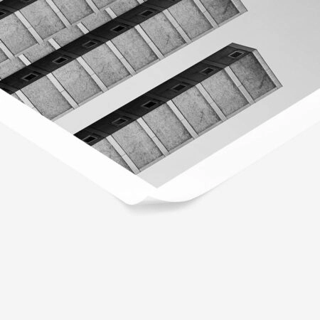Poster BLACK AND WHITE ARCHITECTURAL CONCRETE APARTMENT BUILDING - Πολεις - Χαρτες Sticky 1