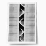 Poster BLACK AND WHITE ARCHITECTURAL CONCRETE STAIRCASE 2