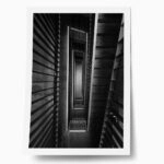 Poster BLACK AND WHITE ARCHITECTURAL CONCRETE STAIRCASE 4