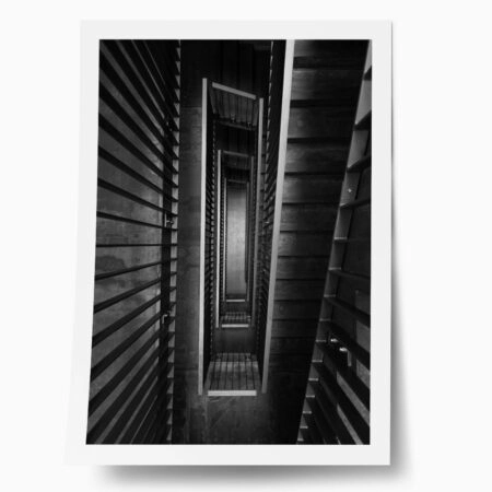 Poster BLACK AND WHITE ARCHITECTURAL CONCRETE STAIRCASE 4 - Πολεις - Χαρτες