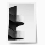 Poster BLACK AND WHITE ARCHITECTURAL CONCRETE STAIRCASE