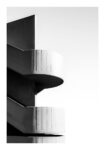 Poster BLACK AND WHITE ARCHITECTURAL CONCRETE STAIRCASE