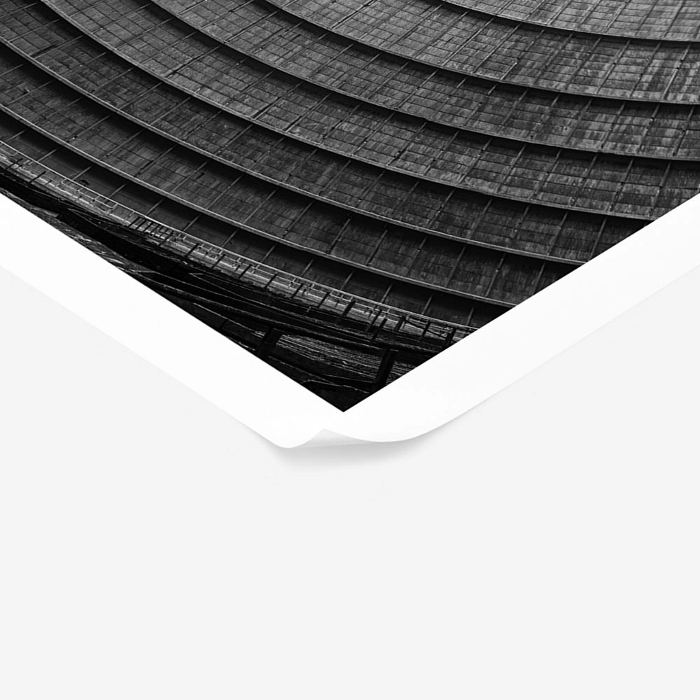 Poster BLACK AND WHITE ARCHITECTURAL COOLING TOWER
