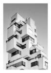 Poster BLACK AND WHITE ARCHITECTURAL CUBE APARTMENTS