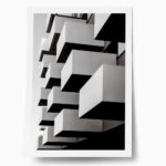 Poster BLACK AND WHITE ARCHITECTURAL CUBE BALCONIES