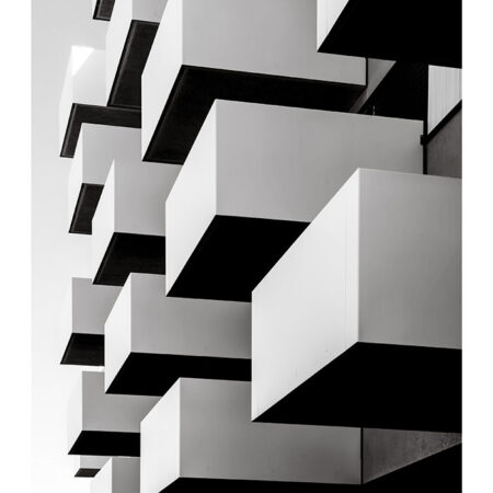 Poster BLACK AND WHITE ARCHITECTURAL CUBE BALCONIES - Πολεις - Χαρτες Sticky 2