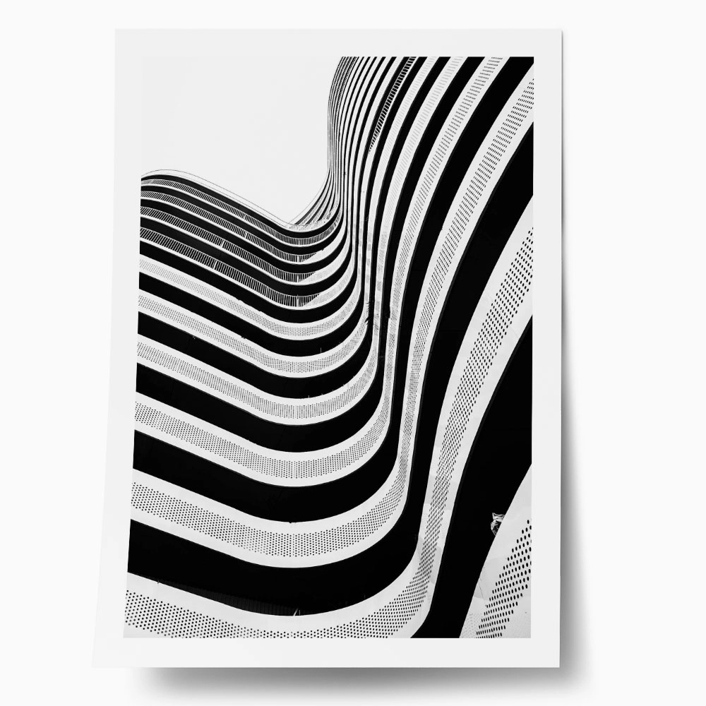 Poster BLACK AND WHITE ARCHITECTURAL CURVED BALCONIES 2