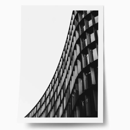 Poster BLACK AND WHITE ARCHITECTURAL CURVED BUILDING - Πολεις - Χαρτες