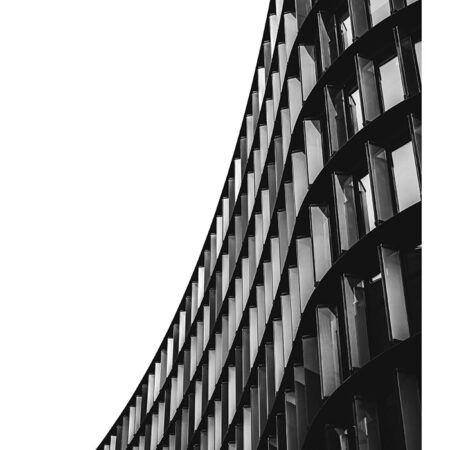 Poster BLACK AND WHITE ARCHITECTURAL CURVED BUILDING - Πολεις - Χαρτες Sticky 2