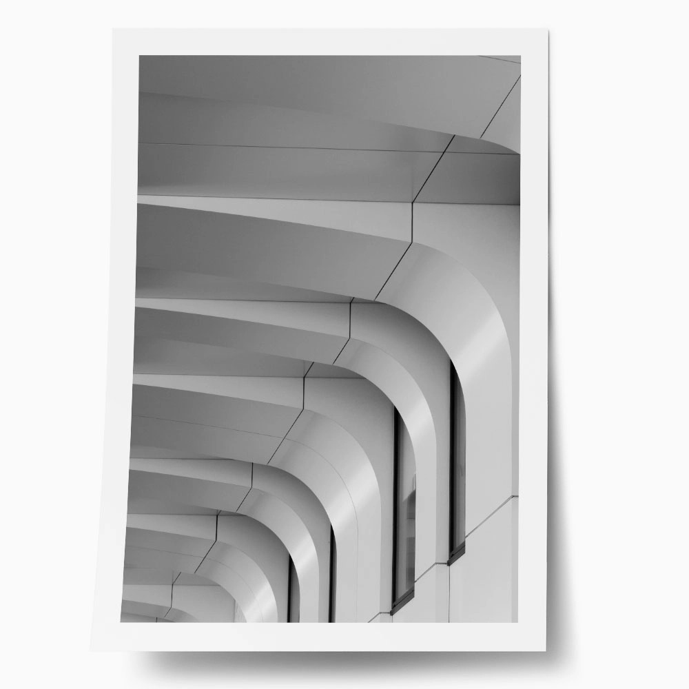Poster BLACK AND WHITE ARCHITECTURAL CURVED CEILING ELEMENTS