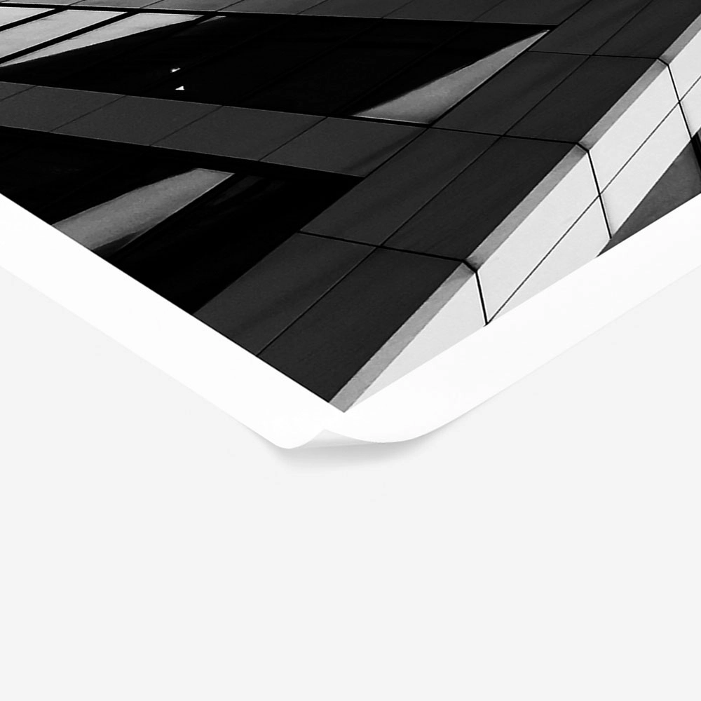 Poster BLACK AND WHITE ARCHITECTURAL CURVED FACADE 2