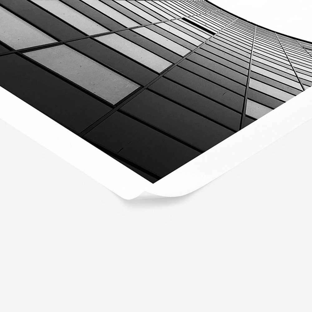 Poster BLACK AND WHITE ARCHITECTURAL CURVED FACADE 3