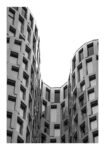 Poster BLACK AND WHITE ARCHITECTURAL CURVED FACADE