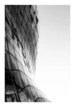Poster BLACK AND WHITE ARCHITECTURAL CURVED GLASS BUILDING