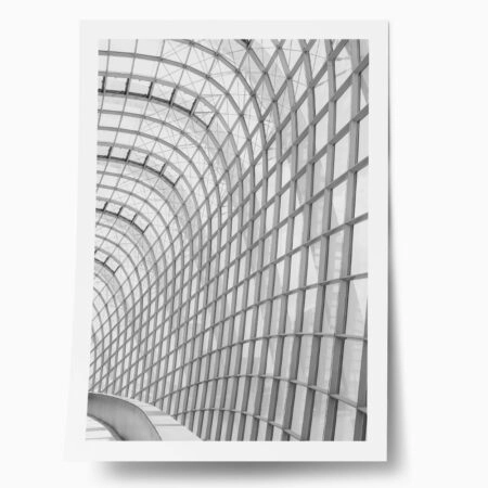 Poster BLACK AND WHITE ARCHITECTURAL CURVED GLASS ROOF - Πολεις - Χαρτες