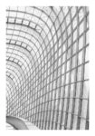 Poster BLACK AND WHITE ARCHITECTURAL CURVED GLASS ROOF