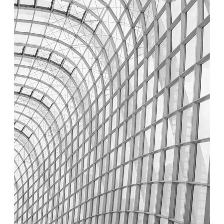 Poster BLACK AND WHITE ARCHITECTURAL CURVED GLASS ROOF - Πολεις - Χαρτες Sticky 2