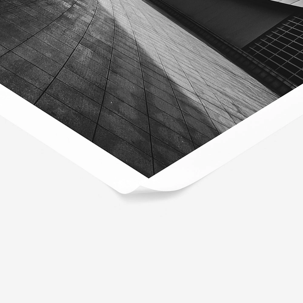 Poster BLACK AND WHITE ARCHITECTURAL CURVED STRUCTURAL ELEMENTS