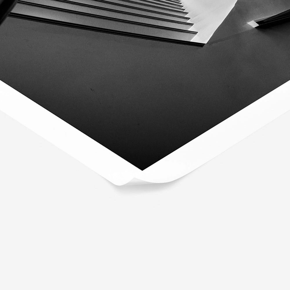 Poster BLACK AND WHITE ARCHITECTURAL CURVY STAIRCASE