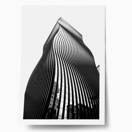 Poster BLACK AND WHITE ARCHITECTURAL CURVY TOWER - Πολεις - Χαρτες