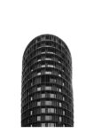 Poster BLACK AND WHITE ARCHITECTURAL CYLINDRICAL STRUCTURE