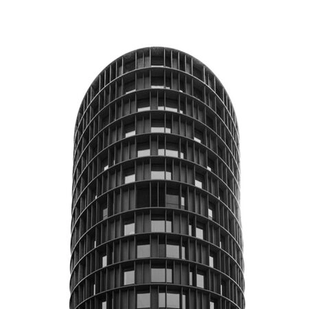 Poster BLACK AND WHITE ARCHITECTURAL CYLINDRICAL STRUCTURE - Πολεις - Χαρτες Sticky 2
