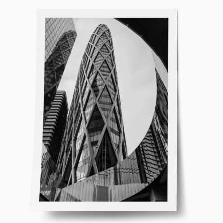 Poster BLACK AND WHITE ARCHITECTURAL DIAGONAL GRID FACADE - Πολεις - Χαρτες