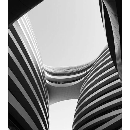 Poster BLACK AND WHITE ARCHITECTURAL FLOWING FORMS - Πολεις - Χαρτες Sticky 2