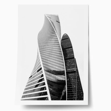 Poster BLACK AND WHITE ARCHITECTURAL FUTURISTIC SKYSCRAPER - Πολεις - Χαρτες