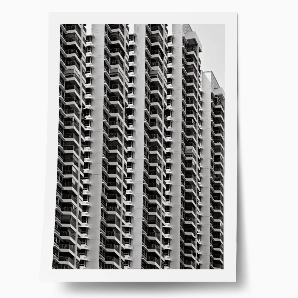 Poster BLACK AND WHITE ARCHITECTURAL GEOMETRIC APARTMENTS 3