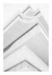 Poster BLACK AND WHITE ARCHITECTURAL GEOMETRIC APARTMENTS LOW ANGLE BALCONIES