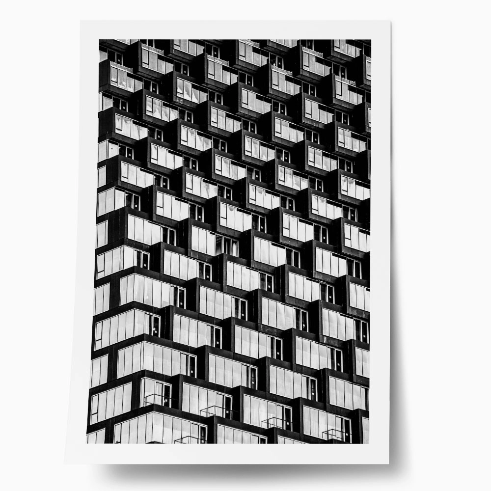 Poster BLACK AND WHITE ARCHITECTURAL GEOMETRIC APARTMENTS