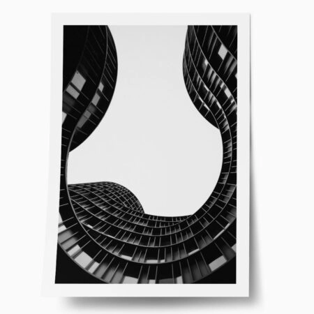 Poster BLACK AND WHITE ARCHITECTURAL GEOMETRIC CURVED FACADE - Πολεις - Χαρτες