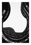 Poster BLACK AND WHITE ARCHITECTURAL GEOMETRIC CURVED FACADE