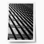 Poster BLACK AND WHITE ARCHITECTURAL GEOMETRIC GLASS REFLECTION