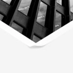 Poster BLACK AND WHITE ARCHITECTURAL GEOMETRIC GLASS REFLECTION