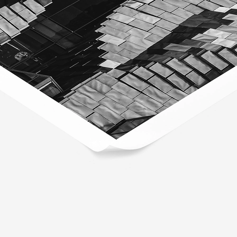 Poster BLACK AND WHITE ARCHITECTURAL GEOMETRIC ROOF